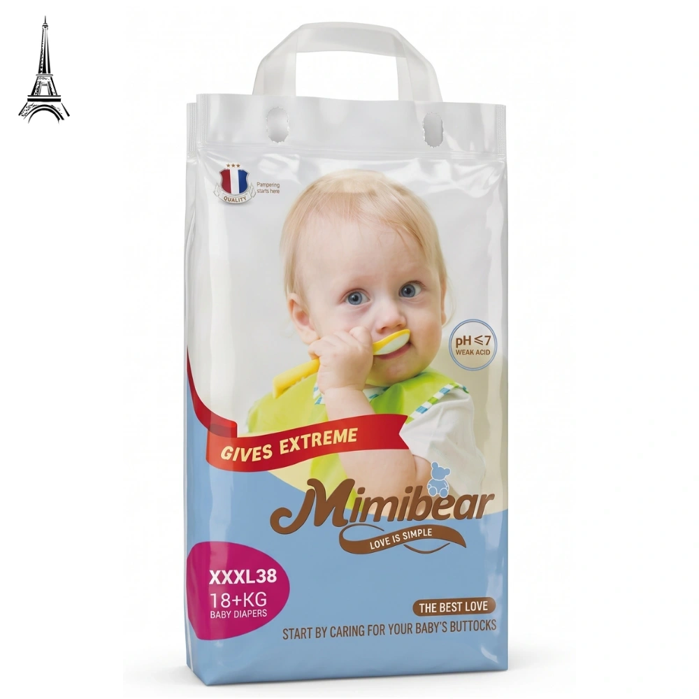 MIMIBEAR Premium Baby Diaper XXXL Size 38 Pieces Jumbo Pack Diaper Pant Style With Disposable Tape and Wetness Indicator 1