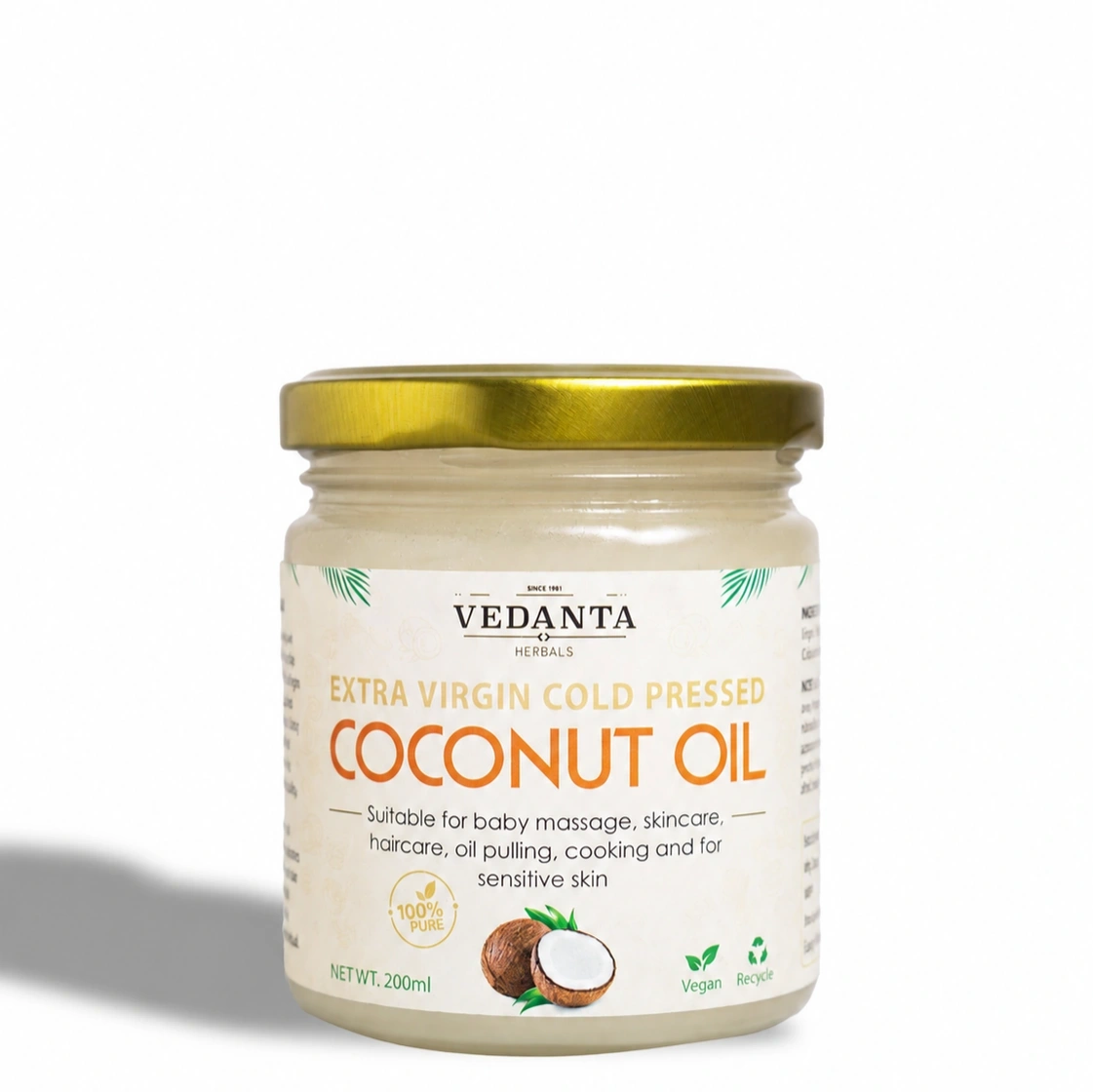 Pure Coconut Oil-Cold Pressed Extra Virgin -200 ML 1