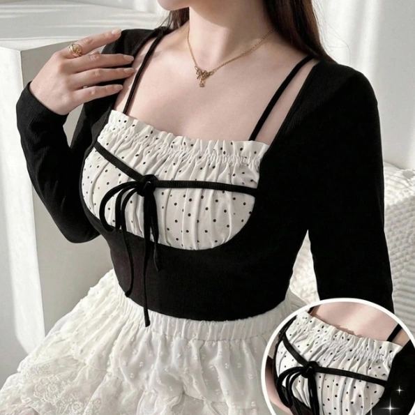 Elegant Korean Style Long Sleeve Spring/Autumn New T-Shirt 1