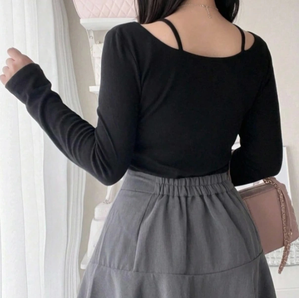 Elegant Korean Style Long Sleeve Spring/Autumn New T-Shirt 2