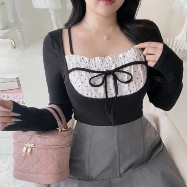 Elegant Korean Style Long Sleeve Spring/Autumn New T-Shirt 4