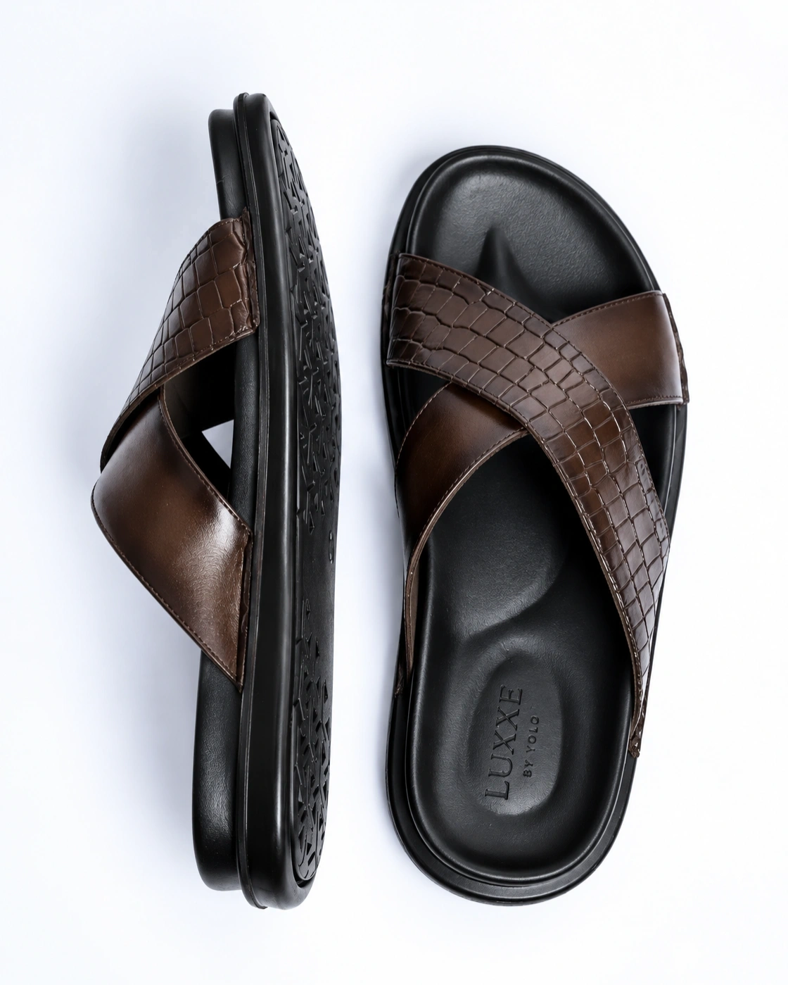 Leather sandals (XS-croco) 2
