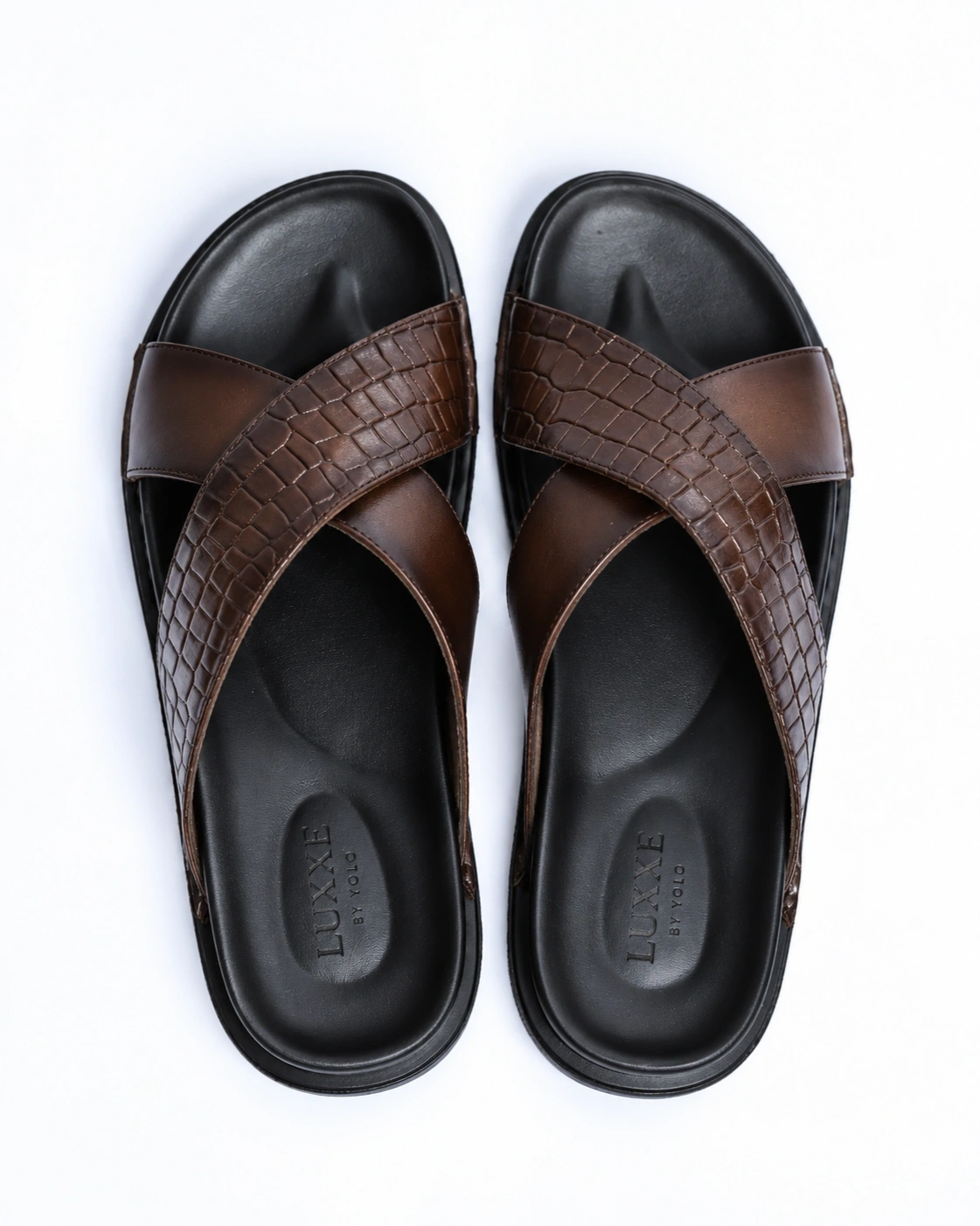 Leather sandals (XS-croco) 1