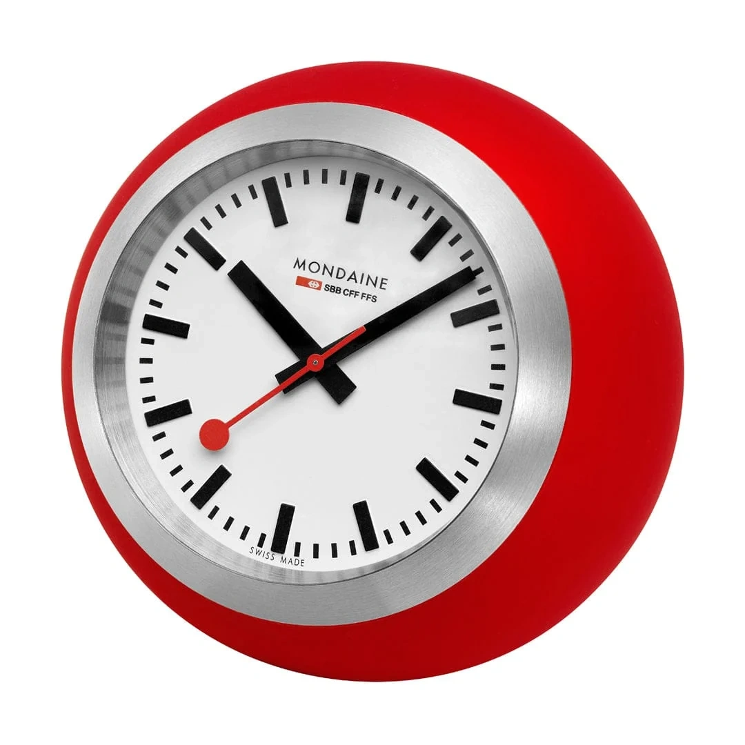 Mondaine 60mm A660.30335.16SBP Globe Clock Red 2