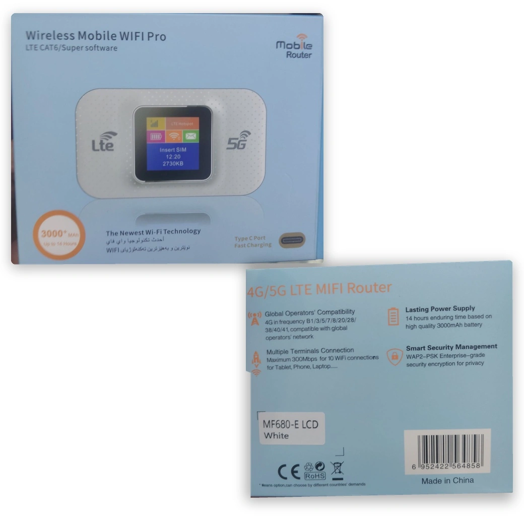 Wireless Mobile WiFi Pro MF680-E LCD 4G LTE CAT6 MiFi Pocket Router | 3000mAh | Type-C | 10 Devices 2