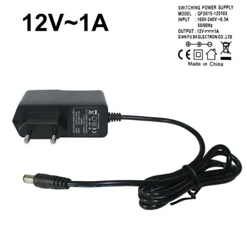Router Charger EU083S 12V/1.0A Round Black Pin for Router, LCD Monitor, TV, LED Strip, CCTV, Piano 2
