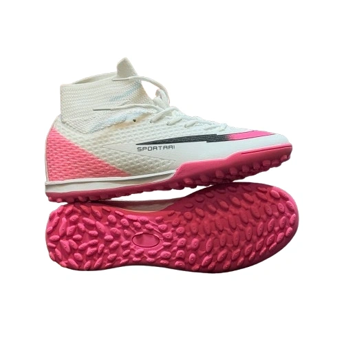 FULL ANKLE FUTSAL BOOT WHITE AND PINK 1