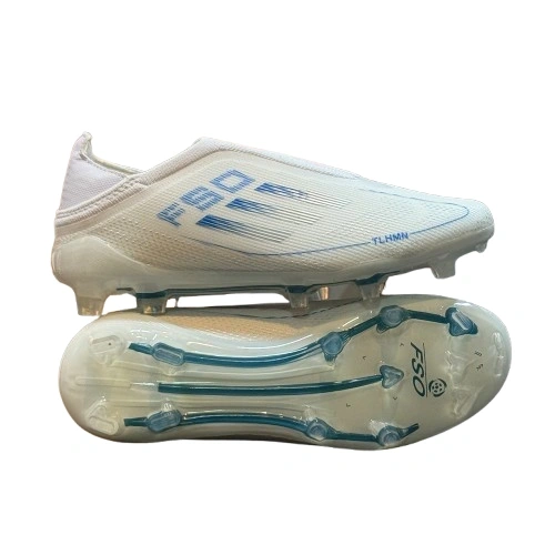 F50 Football Boot Laceless White and Blue 1