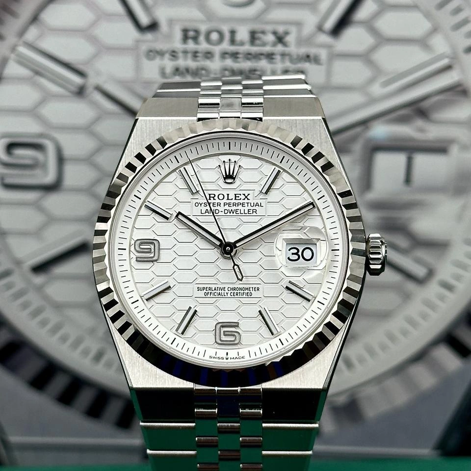 Rolex Oyster Perpetual Land-Dweller Ice Blue Luxury Watch 4