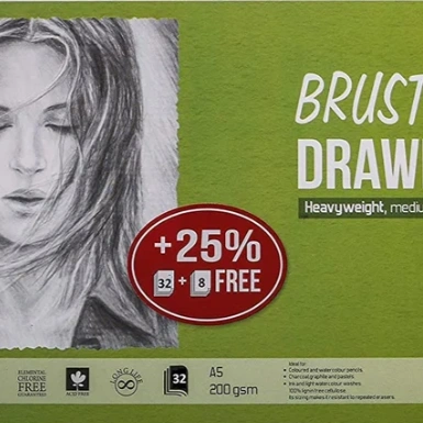 BR Drawing paper A5 200gsm pack of 32+8 1