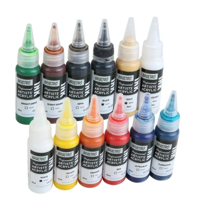 Brustro Professional Artists' Acrylic Ink Set of 12 x 20ml 1