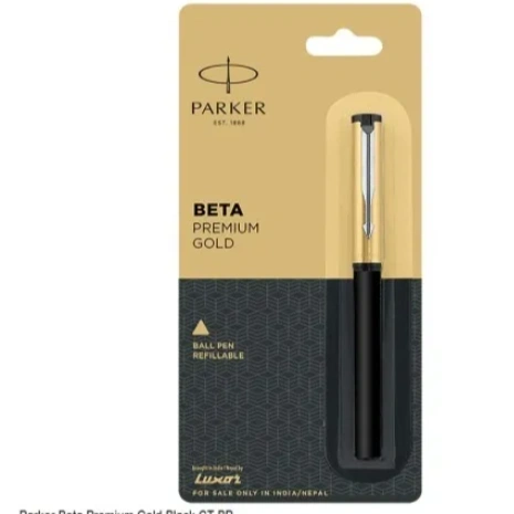 Parker Beta Premium Chrome Trim Ball Pen with New Systemark Refill 1