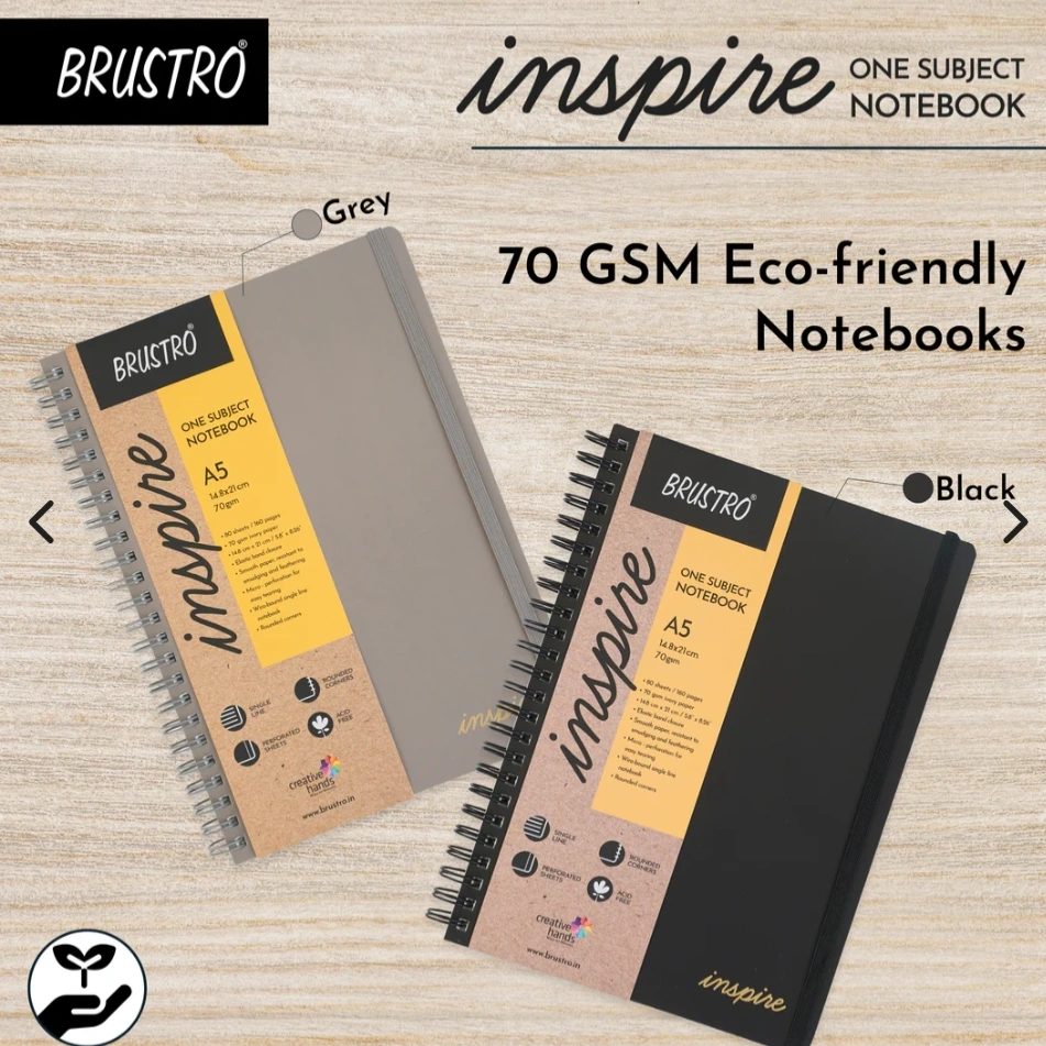 BRUSTRO A5 Size, 1 Subject Ruled Notebook, 80 sheets / 160 pages, 70 gsm 2