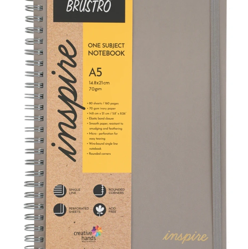 BRUSTRO A5 Size, 1 Subject Ruled Notebook, 80 sheets / 160 pages, 70 gsm 1