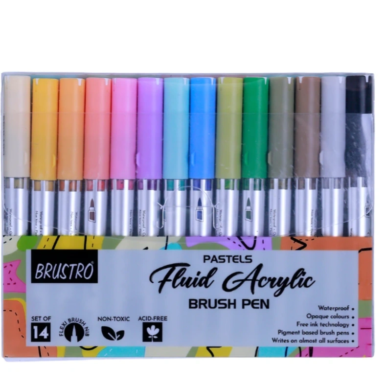 BRUSTRO Fluid Acrylic Brush Pen | Set of 14 2