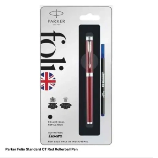 Parker Folio Standard Chrome Trim Rollerball Pen (colour may vary) 1