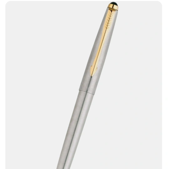 Parker Galaxy Stainless Steel, Gold Trim Ball Pen 1
