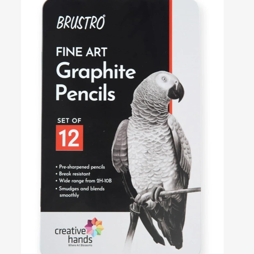 BRUSTRO Artists Fineart Graphite Pencil Set of 12 (10B-2H) 1
