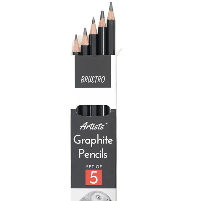 BRUSTRO ARTISTS’ FINEART GRAPHITE PENCIL SET OF 5 1