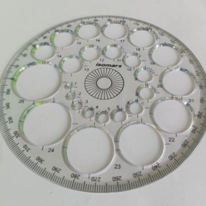 Isomars 360° Circular Protractor with Radius Template 1
