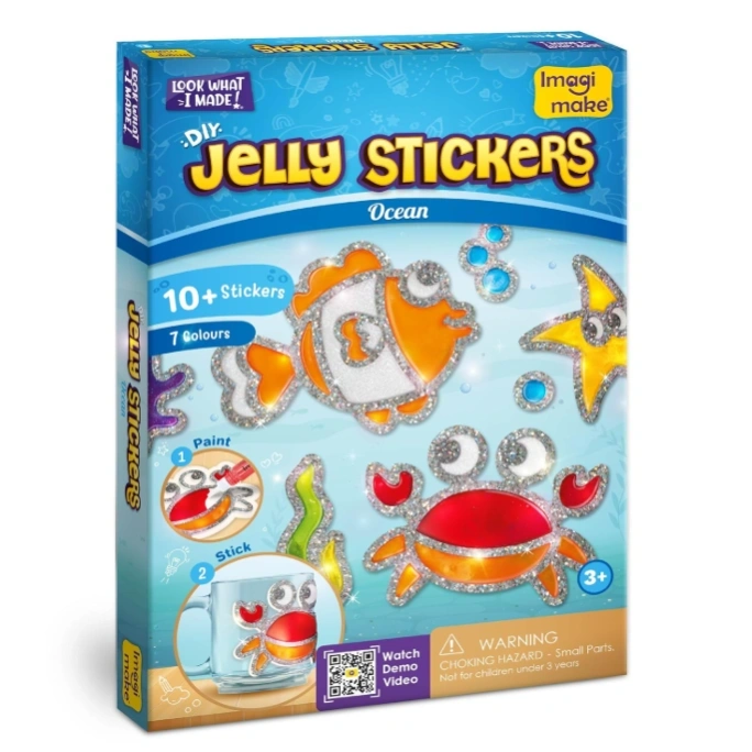 DIY Jelly Stickers | 3D Gel Stickers Craft Kit for Kids | Window, Bottle & Mug Decoration | Non-Toxic Glass Paints | Age 3+ 1