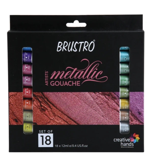 Brustro Artists' Metallic Gouache Set of 18x12ml 1
