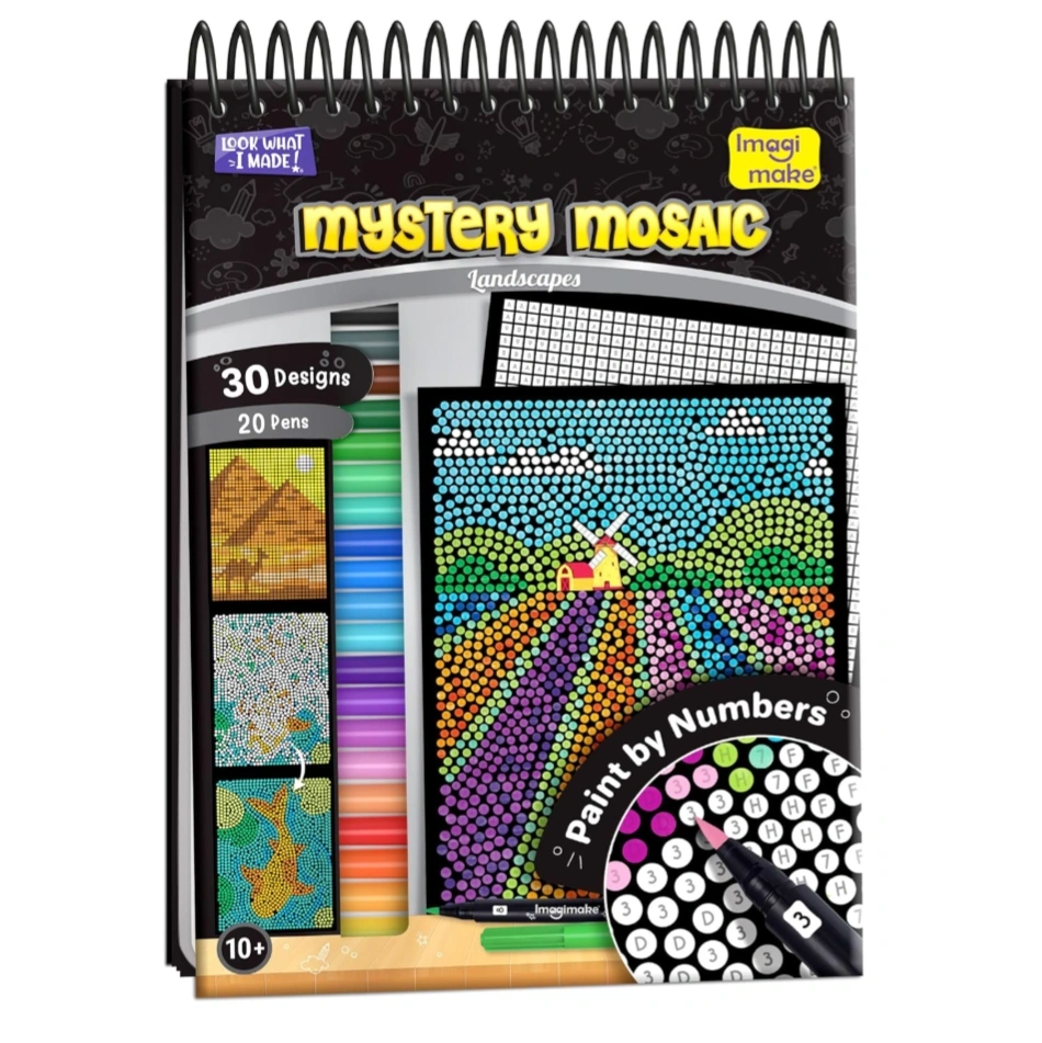 Imagimake Mystery Mosaic Landscapes | Paint by Numbers Kit 1
