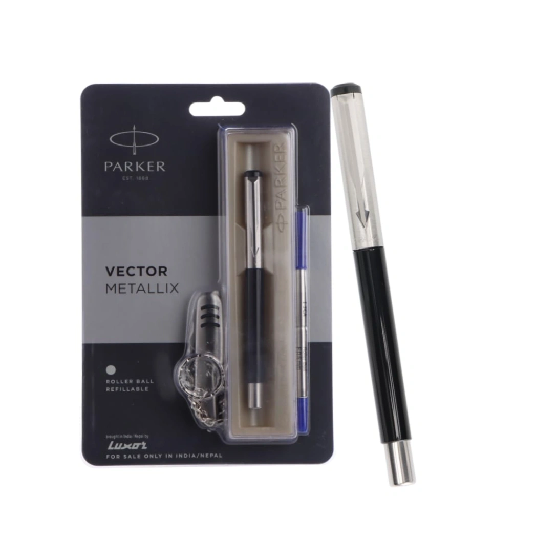Parker Gift Set Vector Metallix Roller Ball Pen with Swiss Knife 1