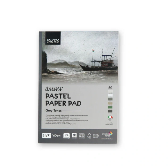 Brustro Artists' Pastel Paper Pad of 24 Sheets (160 GSM), Colour - earth Tones, Size - 5 x 7" 1