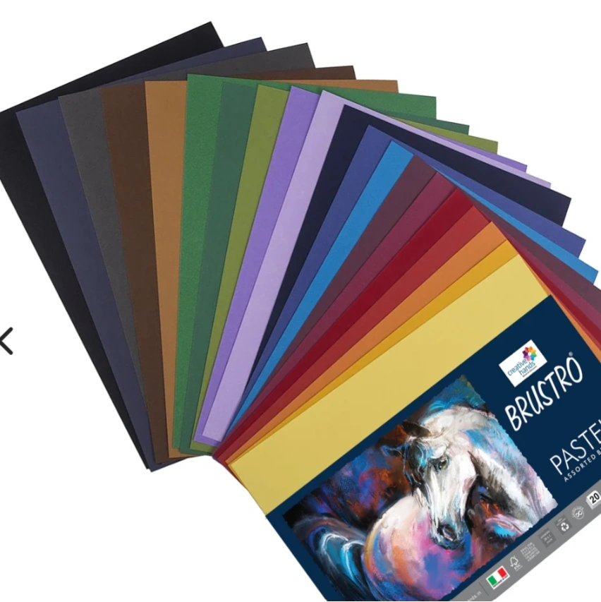 Brustro Artists Pastel Papers | 160 GSM, A4, Assorted Bright Shades | Pack of 20 Sheets 1