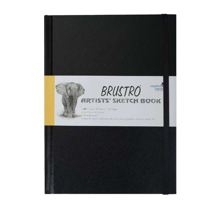 Brustro Artists Stitched Bound Sketch Book| A5 Size, 160 Pages, 110 GSM 1