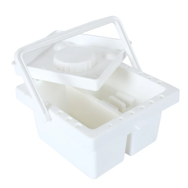 Brustro Artists Paint Brush Cleaning Wash Tub - (20L x 10W x 20H CM) | 2 Sectioned Water Chamber (9CM Depth) 2
