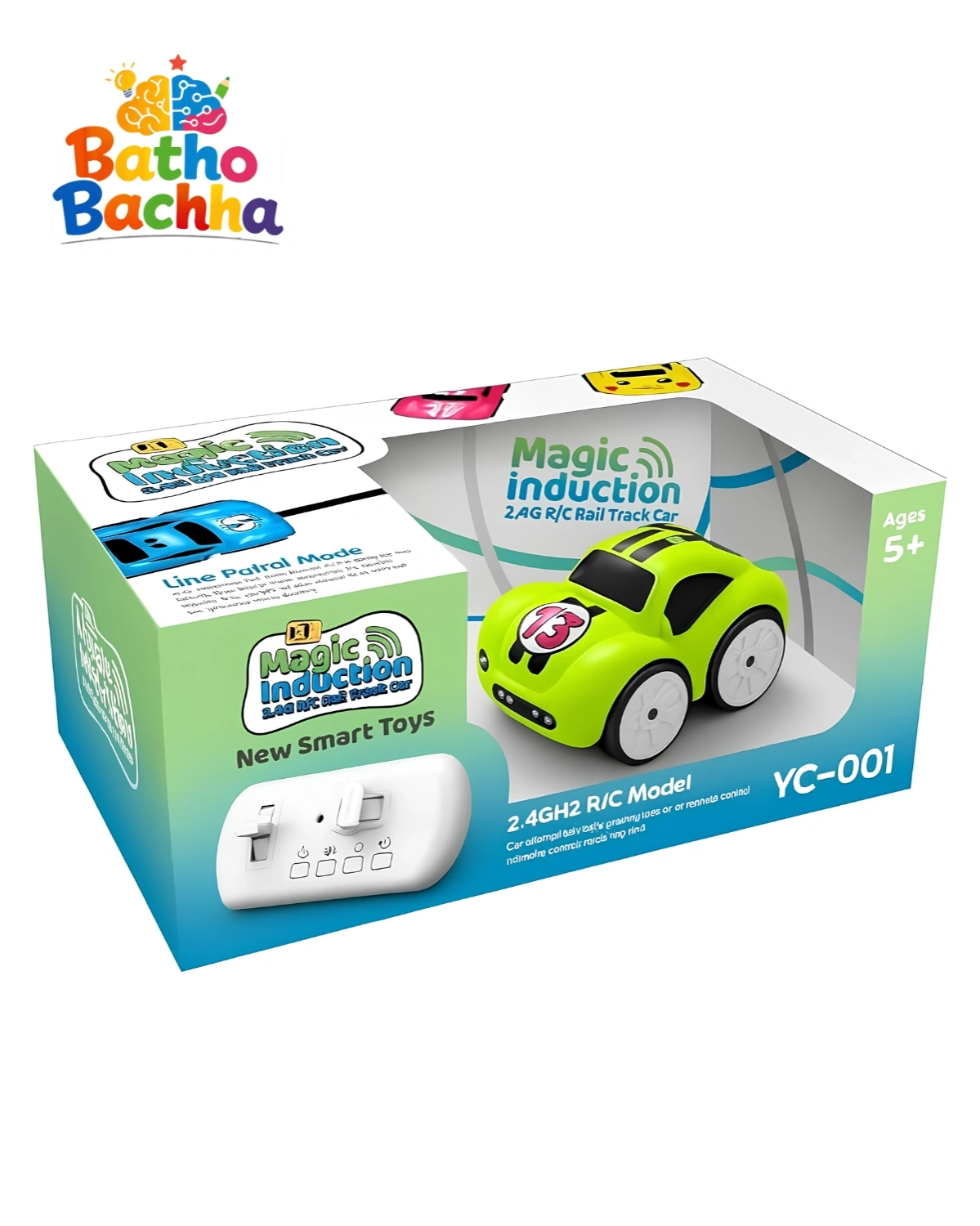 Magic Induction 2.4GHz R/C Rail Track Car – Line Patrol Smart Toy Car for Kids 1