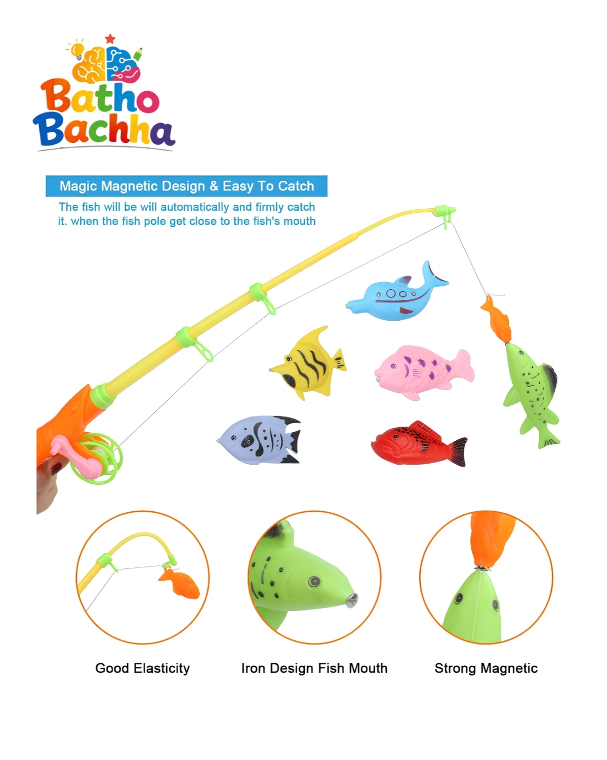 Magnetic Fishing Game Set with Inflatable Pool – Fun Water Play for Kids 3