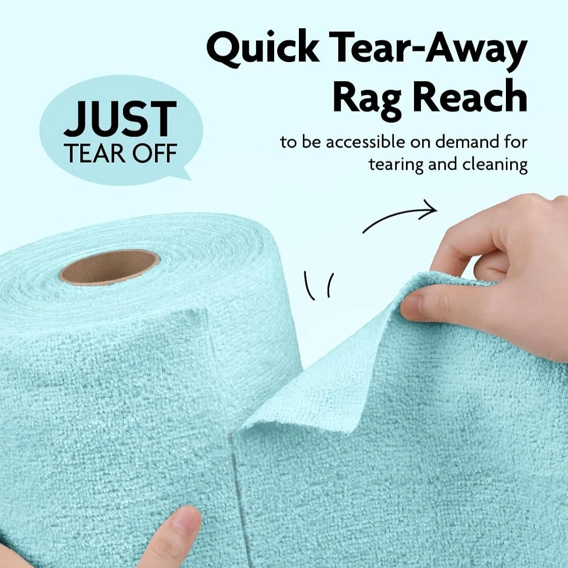 Reusable Microfiber Cleaning Cloth Roll – Tear-Away Super Absorbent Lint-Free Rags (25×25 cm) 4