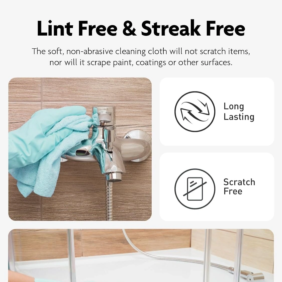 Reusable Microfiber Cleaning Cloth Roll – Tear-Away Super Absorbent Lint-Free Rags (25×25 cm) 6