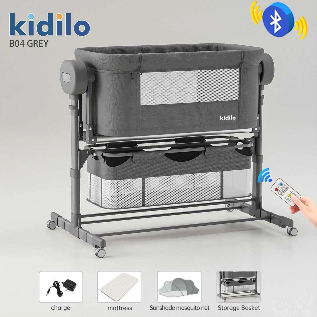 Kidilo Multi-Functional Baby Bed – Portable Electric Cradle 2