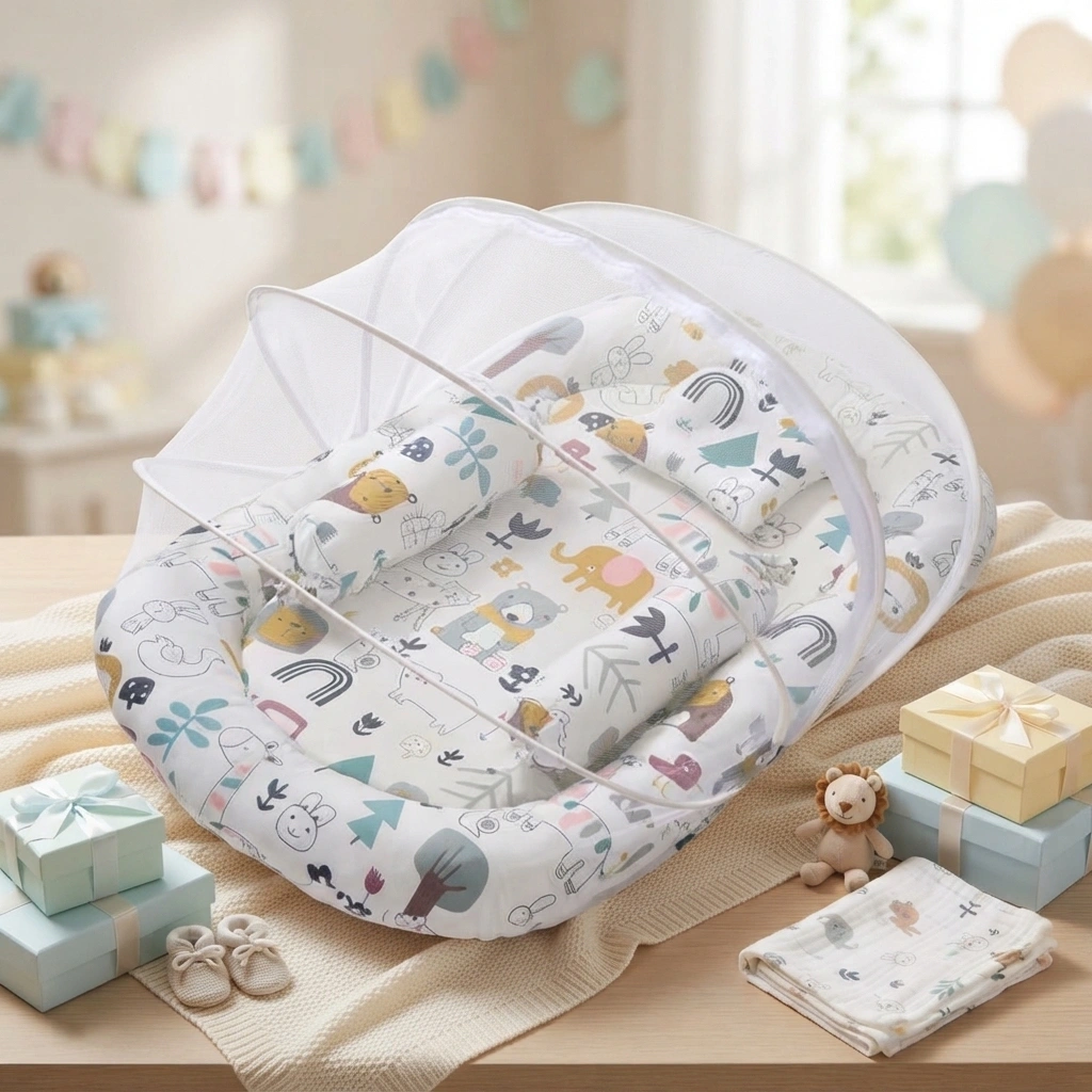 Mosquito Net Bed with Cotton Mattress Design 3