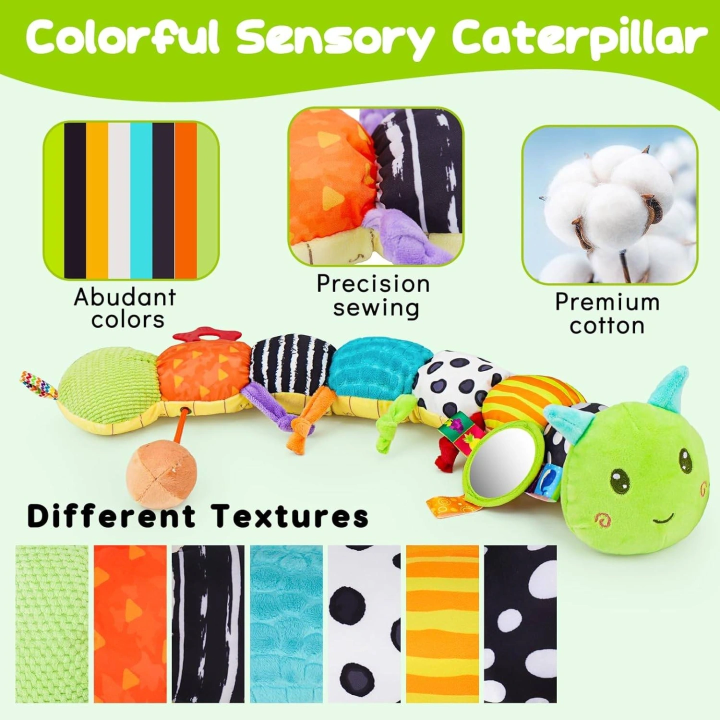 Musical Caterpillar Plush Toy – Soft & Interactive Baby Toy (0m+) 5