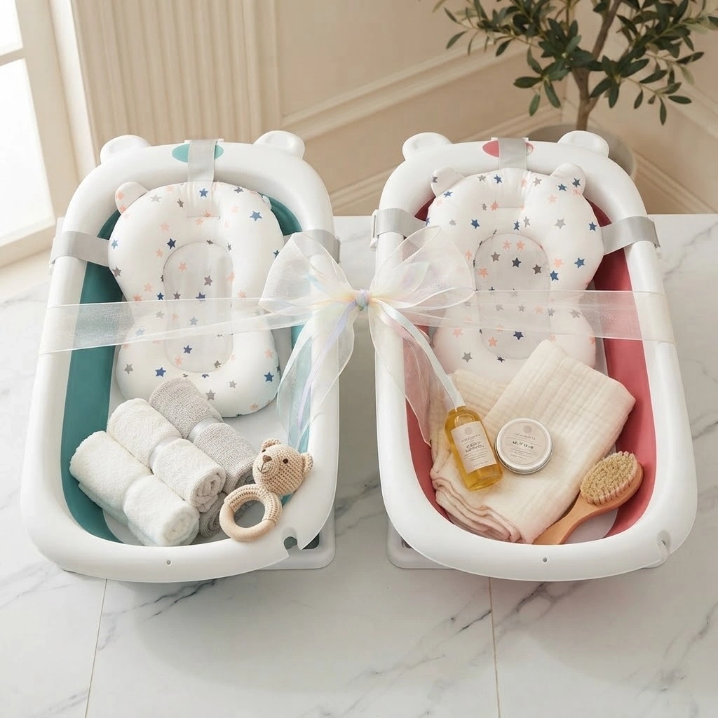 Foldable Baby Bath Tub with Cushion 3