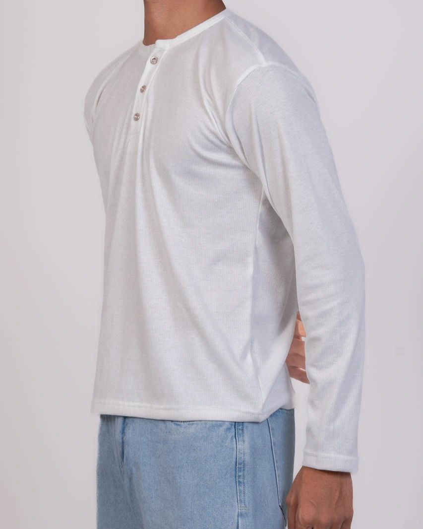 Crop Ribbed henley 1