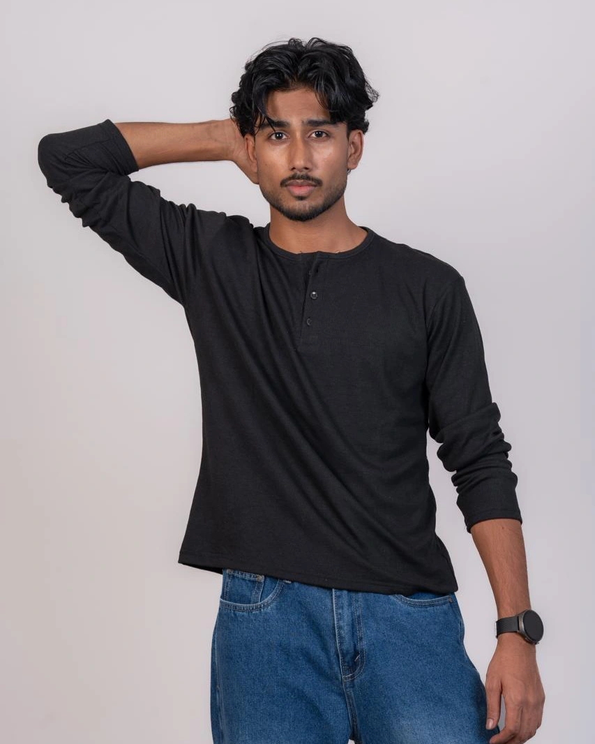 Crop Ribbed henley 5