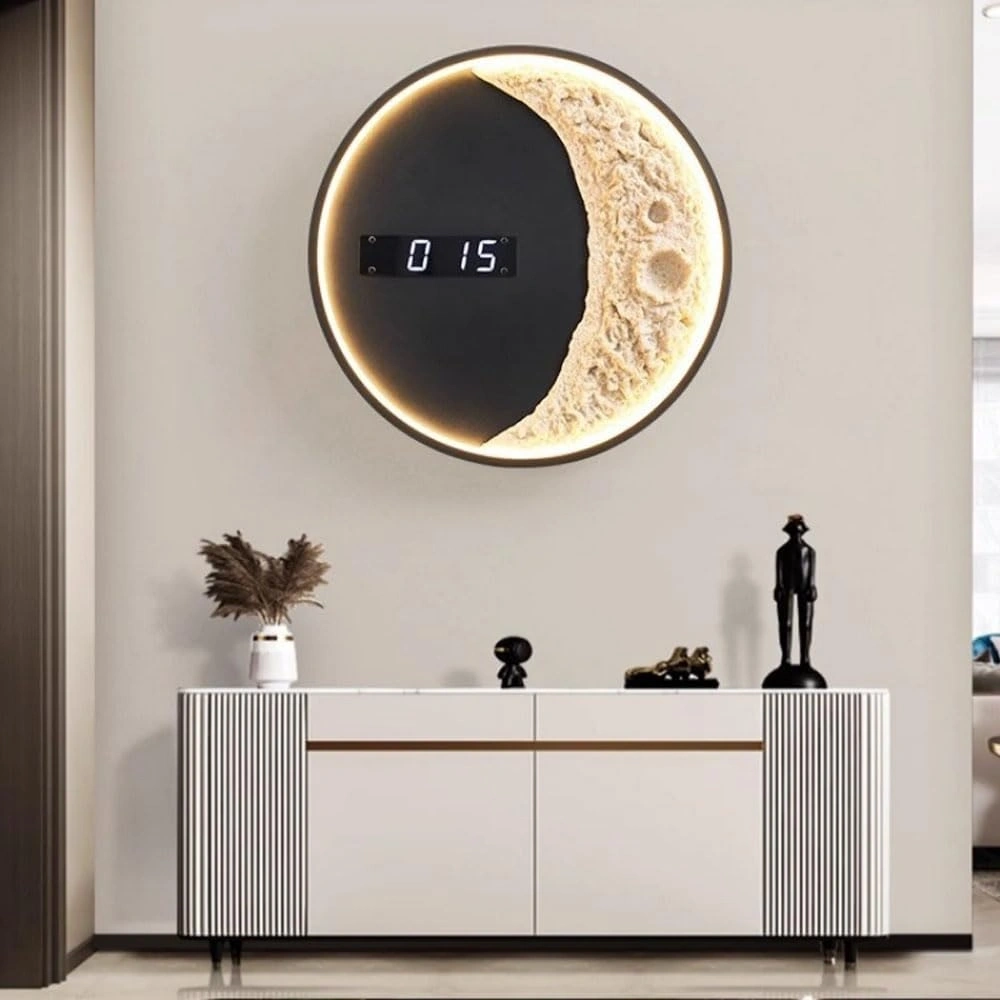 ID Studio Nepal Moon LED Wall Clock for Living Room, Bedroom & Modern Wall Décor 3
