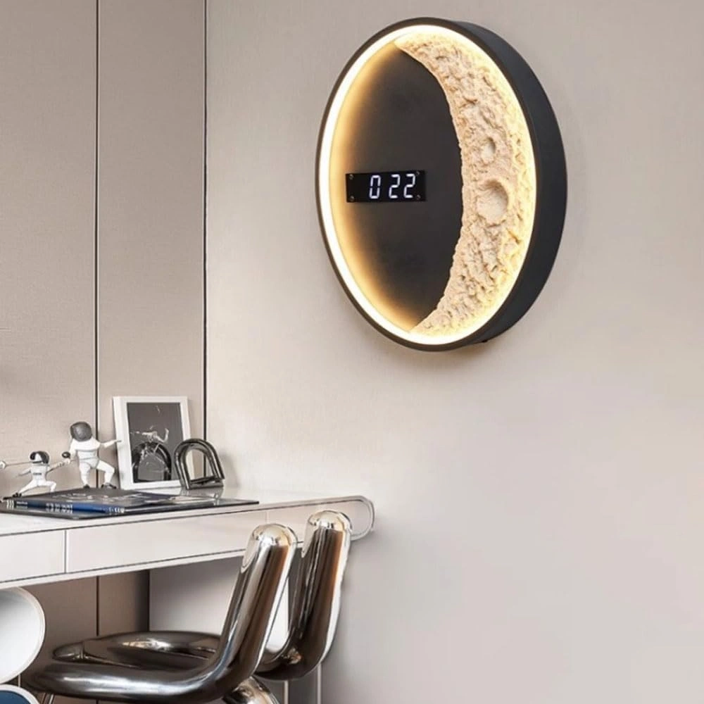 ID Studio Nepal Moon LED Wall Clock for Living Room, Bedroom & Modern Wall Décor 2