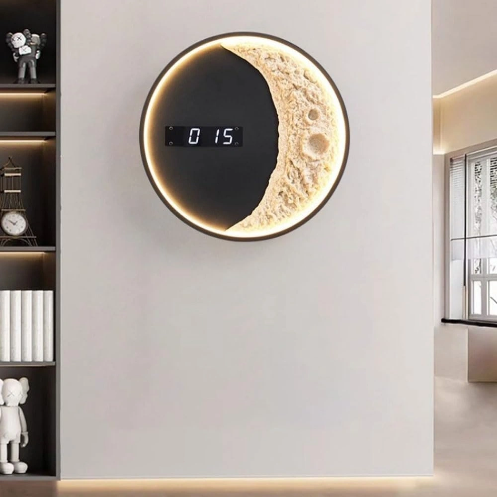 ID Studio Nepal Moon LED Wall Clock for Living Room, Bedroom & Modern Wall Décor 1