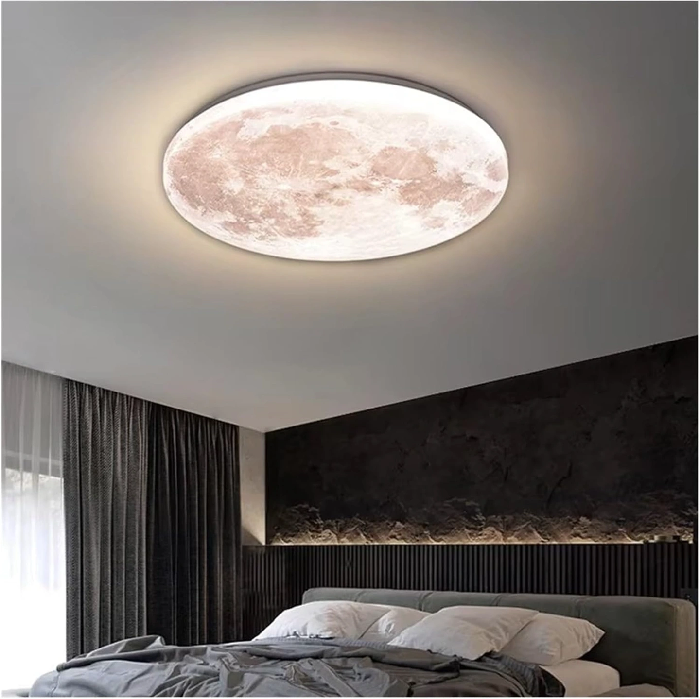 ID Studio Nepal LED Moon Ceiling Light for Bedroom, Living Room, Kids Room 4