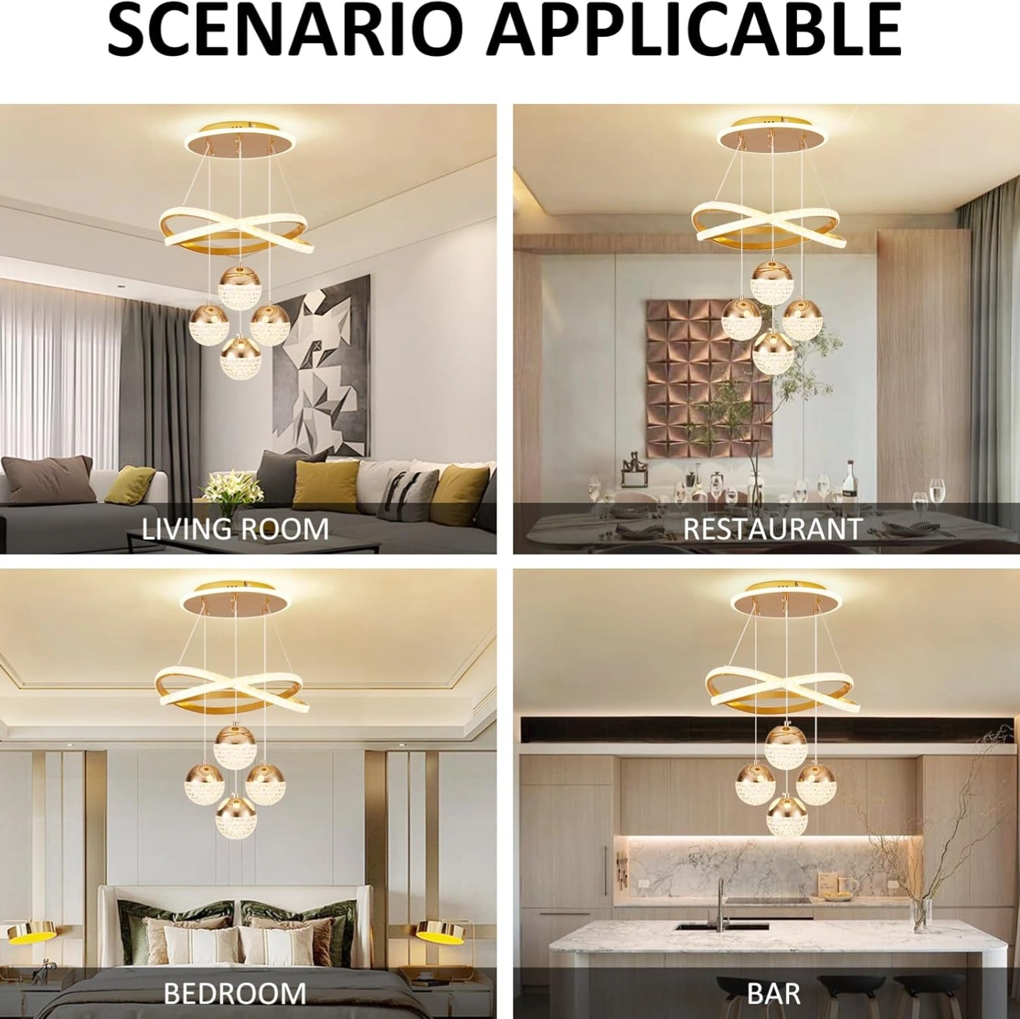 ID Studio Nepal Luxury Crystal Pendant Light for Living Room, Dining Area & Lobby 4