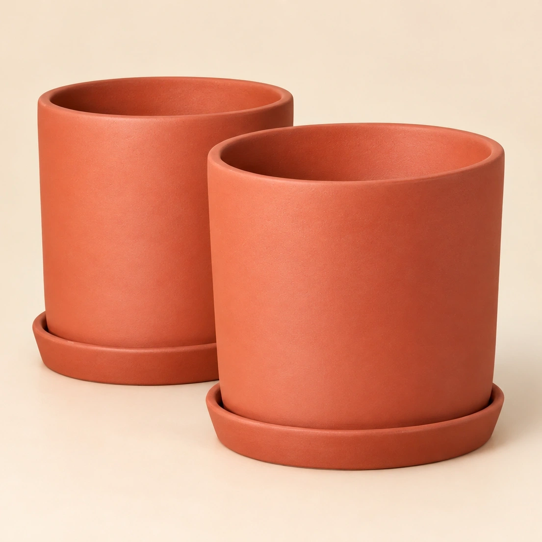 ID Studio Nepal Pipe S Wall Planter Pot – Modern Terracotta Finish Decorative Plant Pot with Base Tray (Duplicate) 1