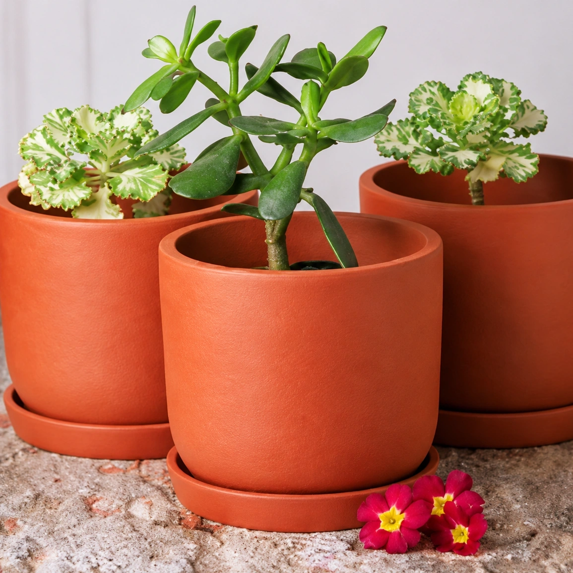 ID Studio Nepal Pine S Terracotta Plant Pot with Saucer – Indoor & Outdoor Planter for Home, Balcony 2