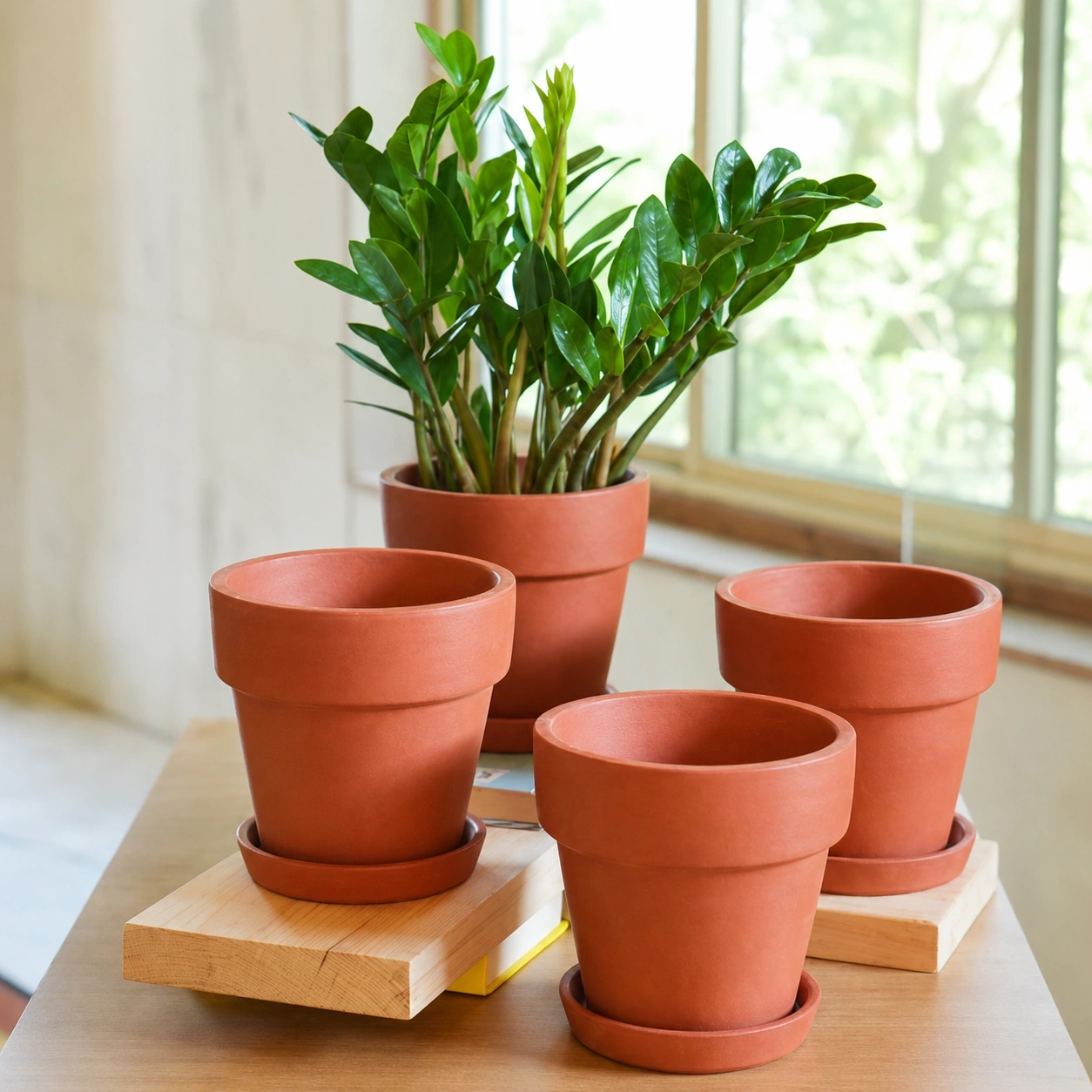 ID Studio Nepal 3-Inch Terracotta Border Pot for Succulents, Cactus, Herbs, Small Indoor Plants, Tabletop & Balcony Gardening 2